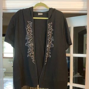 LA Blues short-sleeve embellished hoodie